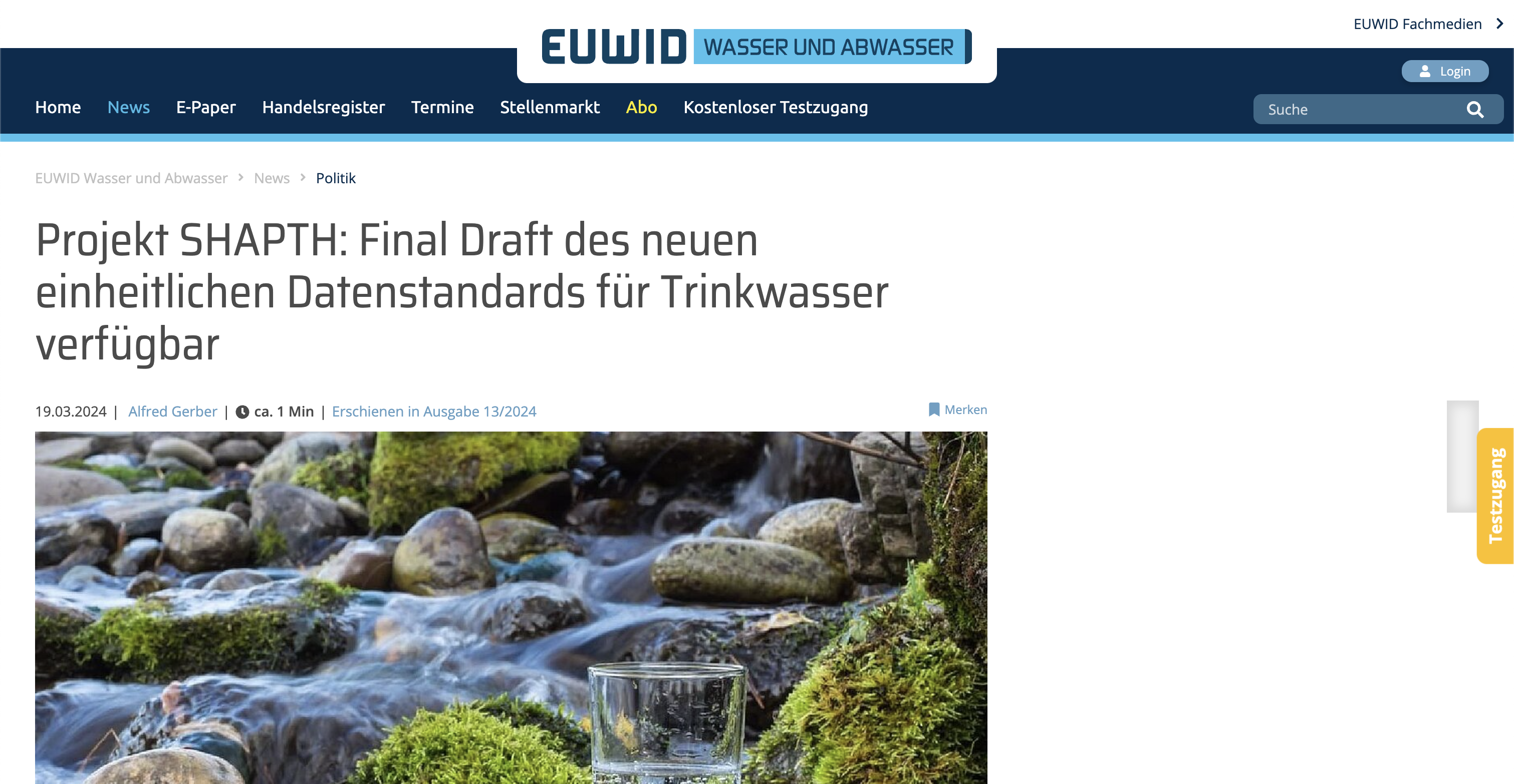 Projekt SHAPTH: Final Draft des neuen einheitlichen Datenstandards für Trinkwasser verfügbar (euwid-wasser.de)