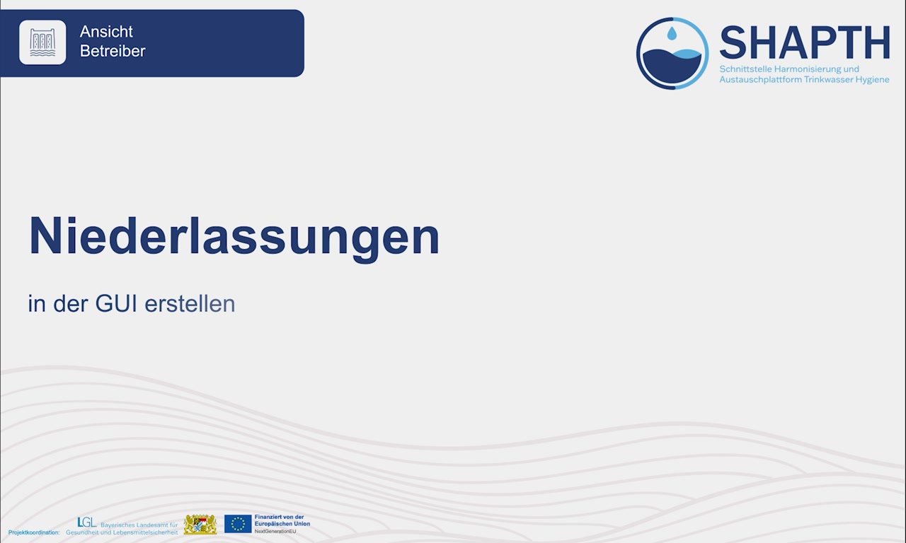 Eine Niederlassungen erstellen