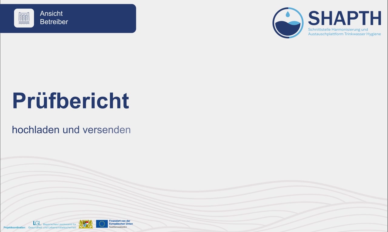 Einen Prüfbericht hochladen und versenden