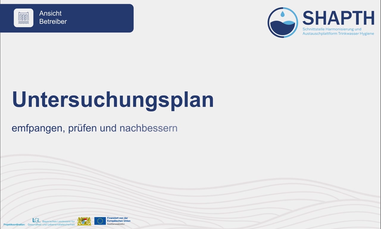 Untersuchungsplan empfangen, prüfen und nachbessern
