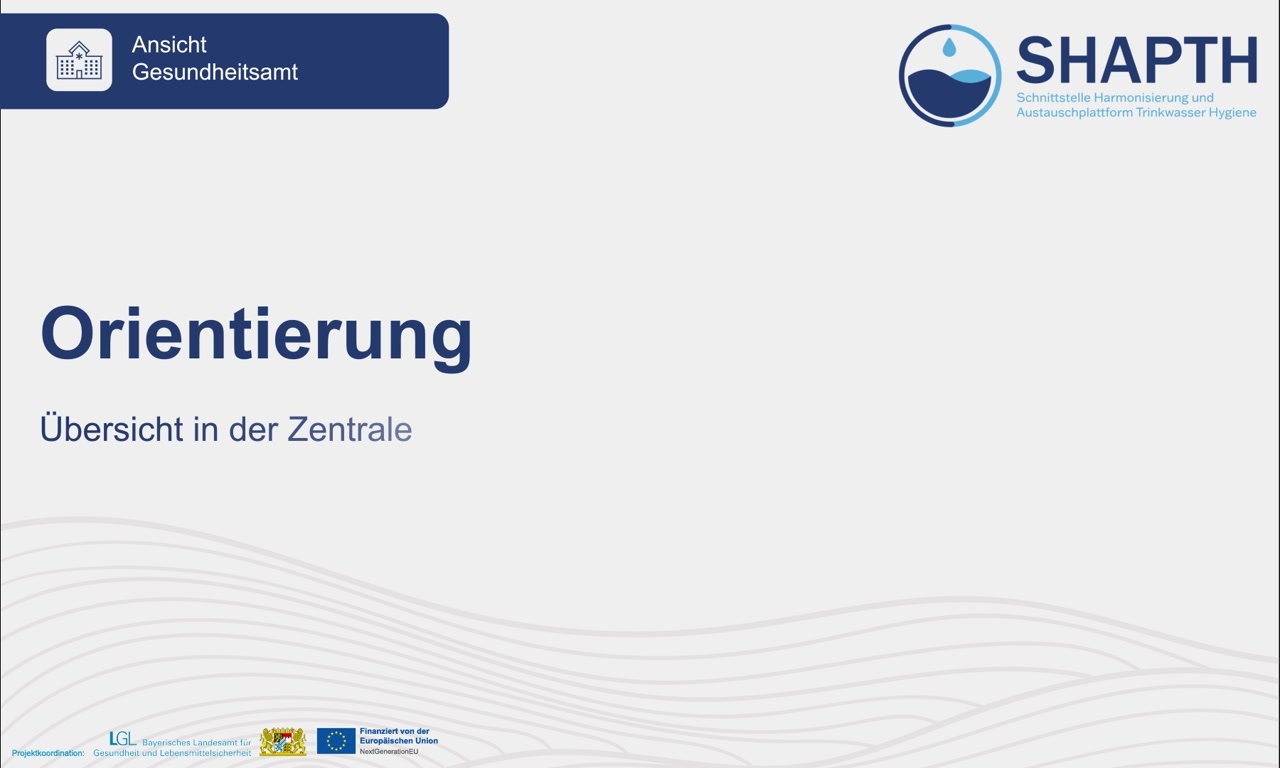 Orientierung: Übersicht in der Zentrale